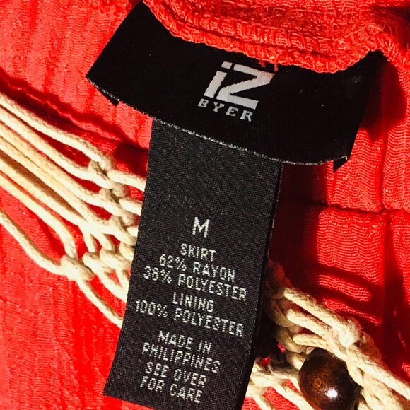 Iz Byer skirt high low maxi belt new without tags pink layered rayon medium READ - Picture 6 of 9